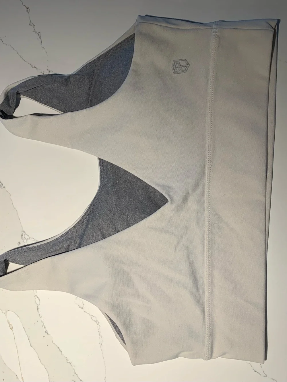 White Racerback Sports Bra - Picture 2 of 3